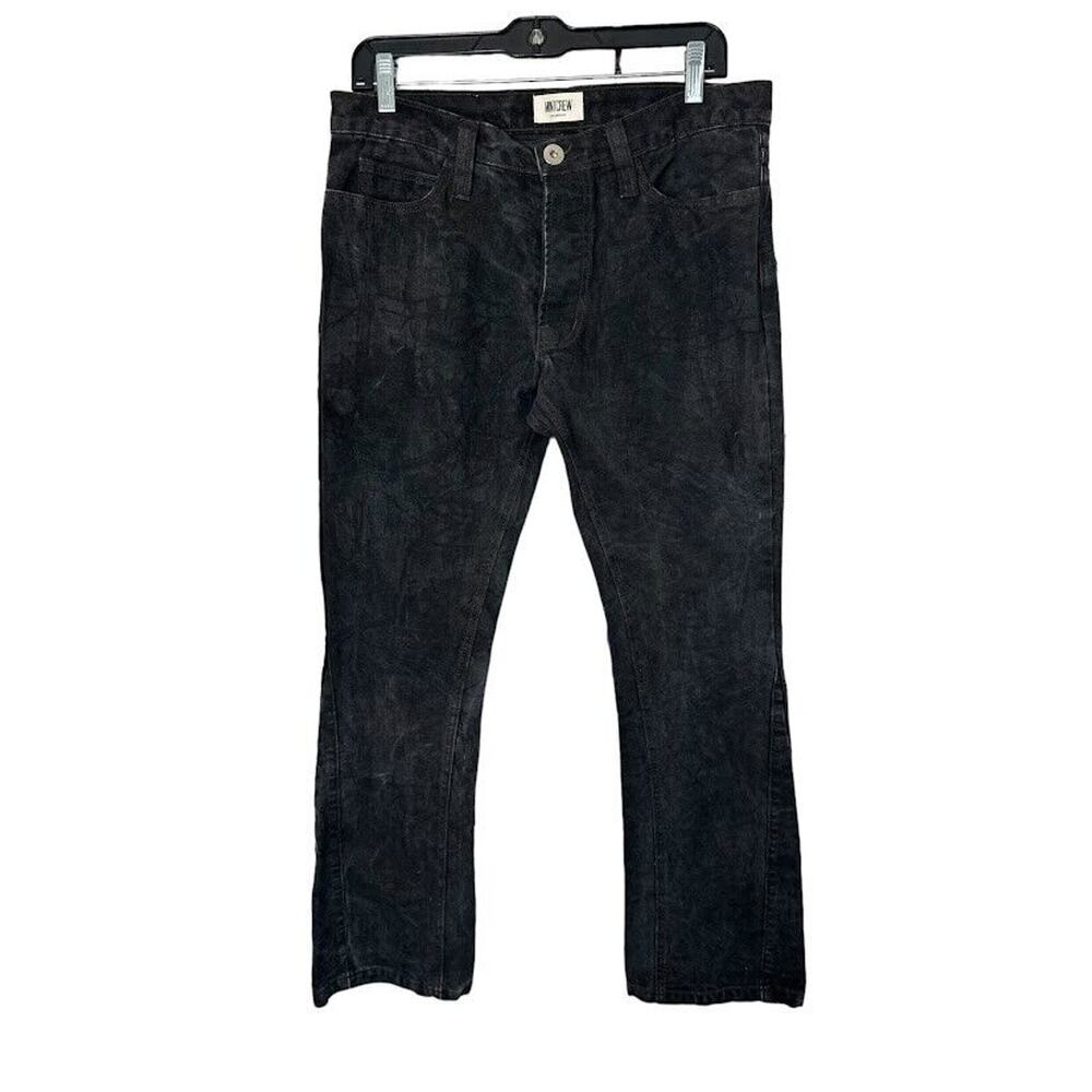 Mintcrew Black Mens Jeans Size 30 Buttonfly Acid Washed 100% Cotton Straight